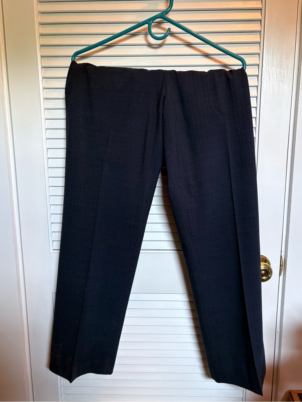 Theory Wool Trousers in Navy Blue with Stitch Detailing — Size 12 - Picture 5 of 11